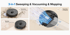 3-in-1 Robot Vacuum and Mop | 6000Pa Strong Suction, 3.0L Dust Bag, 70-Day Self-Emptying, 360° PSD Obstacle Avoidance, Multi-Floor Mapping, WiFi/Alexa/APP Control, L15MAX, Lubluelu Brand