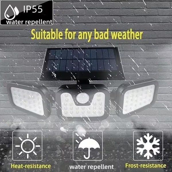 2-Pack Solar Wall Lights with 74 LEDs, 270° Wide Angle Motion Sensor Outdoor Security Light, 3 Lighting Modes, Waterproof Solar Powered Floodlight for Garage, Yard, Pathway, Front Door