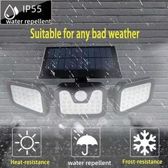 2-Pack Solar Wall Lights with 74 LEDs, 270° Wide Angle Motion Sensor Outdoor Security Light, 3 Lighting Modes, Waterproof Solar Powered Floodlight for Garage, Yard, Pathway, Front Door