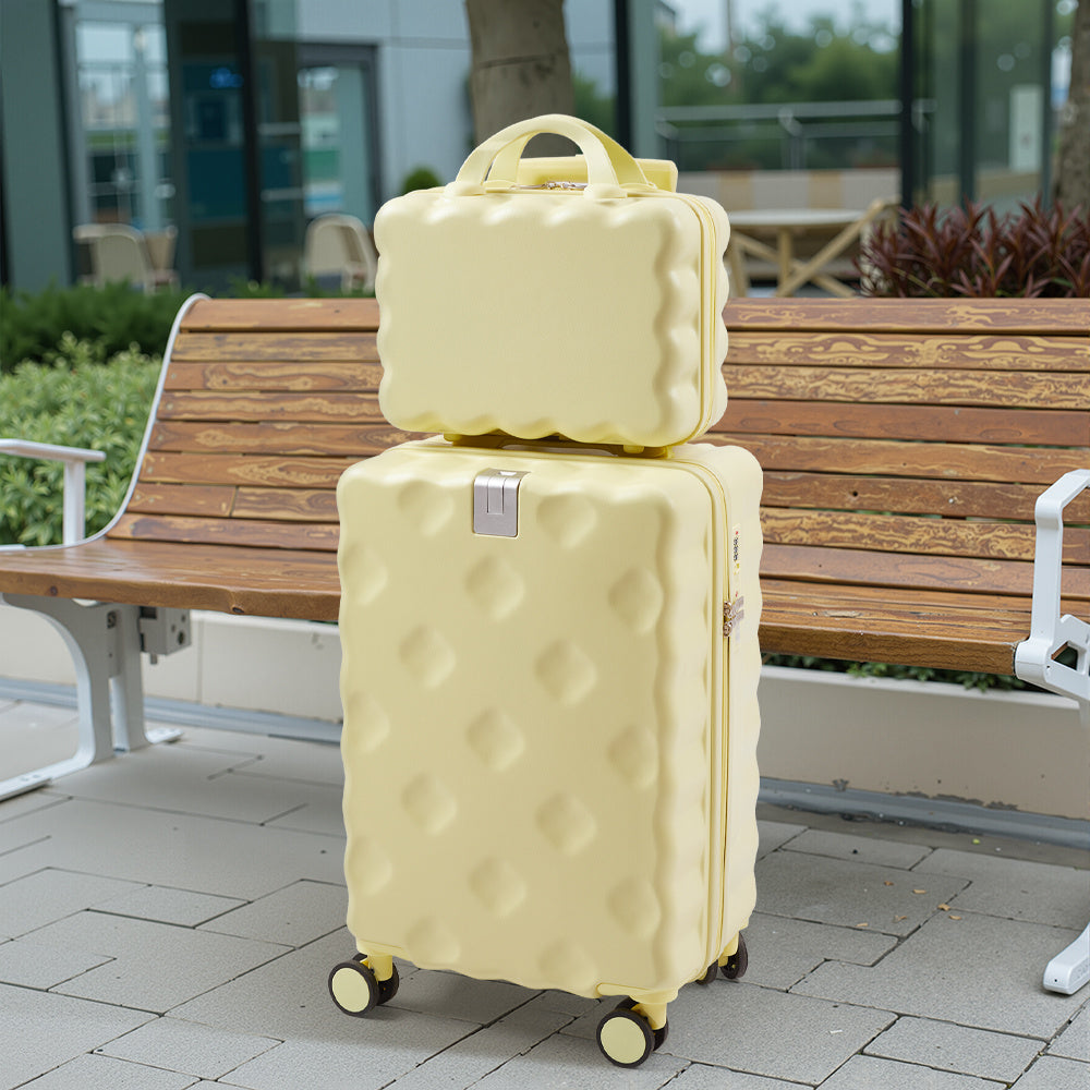 Luggage Set, 2 Piece Case Luggage, 20 Inch Suitcase Sets ABS+ PC Luggage, Travel Suitcase with Cup Holder, Hook, and Small Portable Hand Cabin Case
