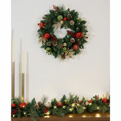 9 Ft Pre-Lit Christmas Artificial Garland with Twinkling LED Lights