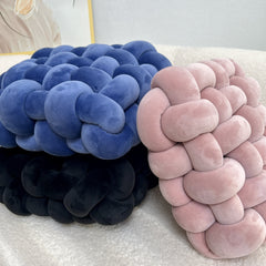 1pc Hand-woven Square Cushion Knot Pillow