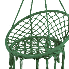 Courtyard Woven Hanging Basket, Hanging Cotton Rope Iron Ring Hanging Chair, Balcony Rocking Chair, Suitable for Indoor, Outdoor, Home, Balcony, Courtyard, Garden, Maximum Load Capacity: 200kg, Material: Iron Ring, Cotton Rope (No Include Cushion)