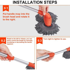 [Car Wash Brush] Adjustable Long-Handled Car Cleaning Brush, Chenille Microfiber Car Wash Tools - Heavy-Duty Multi-Surface Car Wash Mop, Truck, SUV, RV, Home & Vehicle Detailing, Soft Bristle-Free Duster for Hard-to- Areas