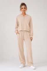 Women'S Soft Touch Tracksuit Set, Zip Up Hooded Jacket & Joggers, Casual 2pcs Lounge Wear Co Ord Outfit, Casual and Sports Wear, Gym Wear Street Wear