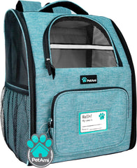 Petami Dog Backpack Carrier for Small Large Cat, Pet, Puppies, Ventilated Pet Hiking Backpack Travel Bag, Airline Approved Cat Backpack Carrier, Safety Back Support, Camping Biking Dog Bag, Charcoal