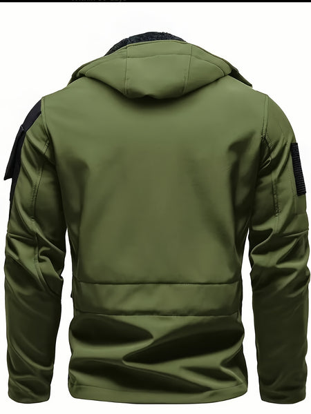 Spring Fall Men'S Jacket Fleece Jacket Outerwear, 100% Polyester, Classic Design, Windproof Warm Comfortable, Suitable for Outdoor Sports, Hiking, Camping, And