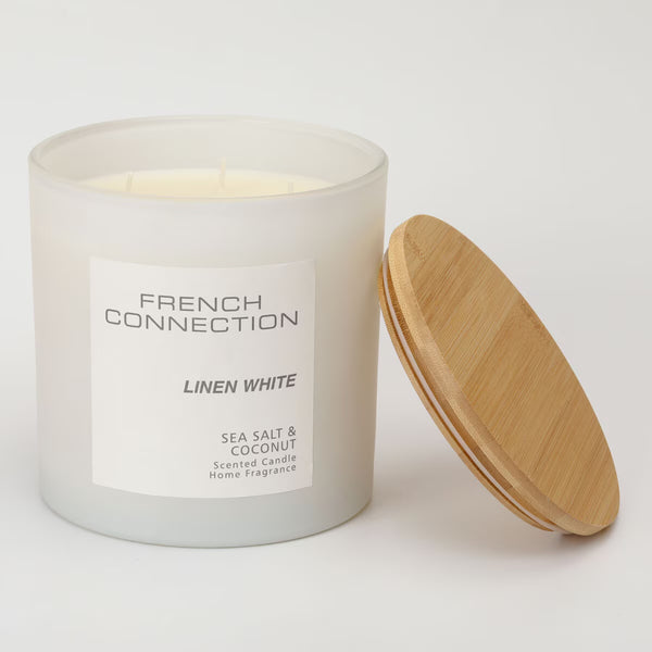 French Connection Pastel 1.5Kg Candles in Linen White