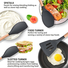 12 Silicone Kitchen Utensil Set, Non Stick Baking Cooking Utensils Cooking Spoon Tools