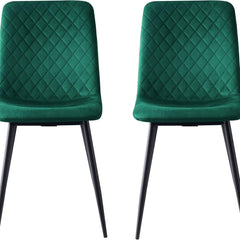 mcc direct Set of 2 Designer Velvet Chairs Fabric Dining Chairs with Metal Legs-Lexi Chairs