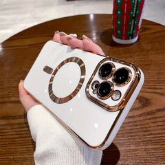 Luxury Magnetic Plating Frame Phone Case for Iphone 15 Pro Max, Compatible with Iphone Models 11, 12, 13, 14, 15, And 16 Plus, Designed to Protect The Lens.