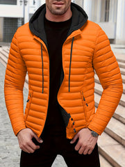 Lightweight Warm Hooded Jacket - Windproof, Ultra-Warm Padding, Quilted Design, Practical Storage Pockets, Suitable for Winter Daily Wear and Outdoor Occasions, Nylon Fabric, Zip Closure, Regular Fit, Winter Coat | Hooded Jacket |