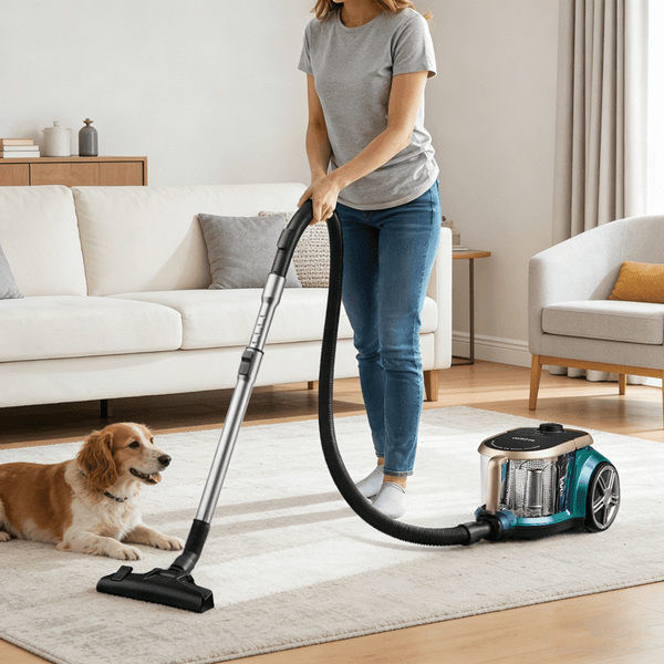 Midea Eureka Apollo Bagless Canister Vacuum Cleaner, Lightweight Cylinder Vacuum Cleaner with 800W Motor & Single Cyclone System, 2.2L Dust Container, Suitable for Carpets, Hard Floors & Pet Hair Cleanup, Green