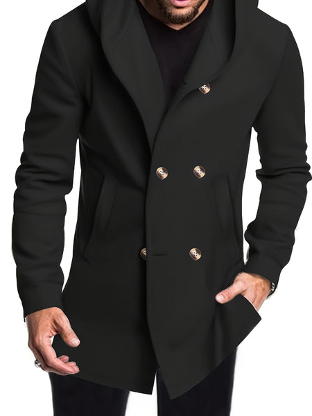 2024 Foreign Trade New Product Men'S Mid-Length Slim Fit Windbreaker Hooded Casual Pure Coat Performance Clothing
