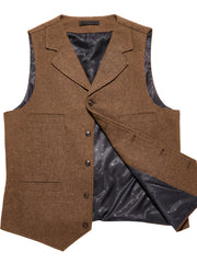 Men'S Vest Retro Fashion Groom Wedding Party Vest Men'S Herringbone Casual Business Waistcoat