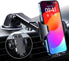 VANMASS 【New Upgrade BEST】 Car Phone Holder 【Ultimate Version True Military-Grade】 Mobile Cell Mount Windscreen Dashboard Vent Van Automobile Cradle for Iphone 16 15 14 13 Samsung All Smartphones