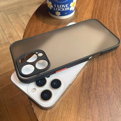 Phone Case - High-Quality Minimalist Frosted Black Phone Cover - Resists Fingerprints, Offers Lens Protection, Features Accurate Cutouts, Provides Full Coverage & Scratch Resistance