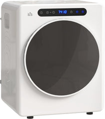 HOMCOM 4Kg Vented Tumble Dryer, 1000W Compact Freestanding Front Tumble Dryer with Stainless Steel Tub, Timer, 6 Heat Settings, Small Portable Clothes Drying Machine, Grey