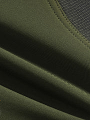 Men's Warm Windproof Cargo Pants with Belt & Zippered Pockets - Olive Green, Black & Yellow Accents, Perfect for Winter Outdoor Activities & Casual Wear, Winter Clothes