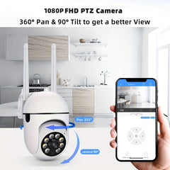 1pc Camera with Full Color Night Vision Wireless WIFI 1080P Full HD Indoor/Outdoor Camera 2-Way Audio Wireless WIFI Security Camera