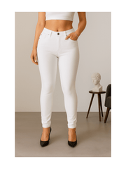 Women’s High-Waisted Stretch Jeans LOOK Jeggings Slim Fit Skinny Denim Trousers – Comfortable, Soft, Pull-On Elastic Waist Pants for Shaping Body Contour, Casual Everyday Wear, Lightweight, Breathable, Stretchy Jean Leggings, Fashion Essentials, Slimming