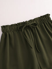3pcs Set, Standard Size Women'S Long Pants, Wide-Leg Trousers, Solid Color, Casual, Vacation Style