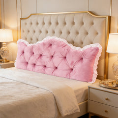 Large Ultra-Soft Comfortable Plush Backrest Pillow, Princess Style Reading Cushion, Neck and Back Support, Luxurious Fashionable Home Style Multifunctional Lace Ruffled Headboard Cushions, Suitable for Bedroom, Living Room, Dorm, Sofa Home Decor, Machine