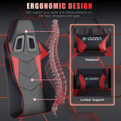 GartistGo Ergonomic Gaming Chair - Gamer Chairs with Lumbar Cushion + Headrest, Height-Adjustable Office & Computer Chair for Adults, Girls, Boys (Without footrest)