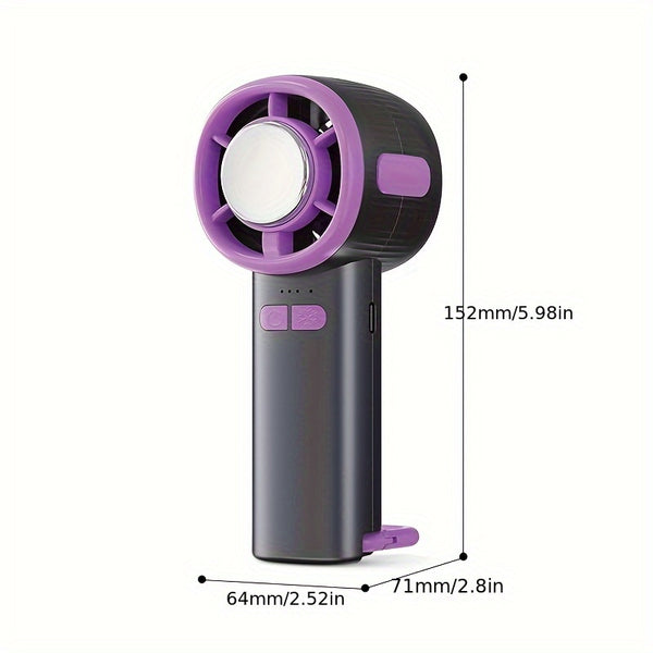 High-Speed Turbo Technology Portable Handheld Fan Ultra-Quiet, USB Rechargeable, Mini Cooling Device with Semiconductor Chill Plate Ice Sensation Cooling for Outdoor Use