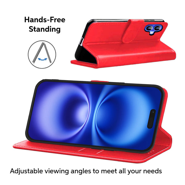 Luxury Case for iPhone 16 Pro Max Plus, 15 Pro Max Plus, 14 Pro Max Plus, 13 Pro Max mini, 12 Pro Max Mini, 11 Pro Max XS MAX XS X SE 8 Plus 7 Plus 6 6S PlusLeather Phone Case Cover, PU Faux Leather Wallet Book Folio Flip Magnetic Shockproof Case with Car