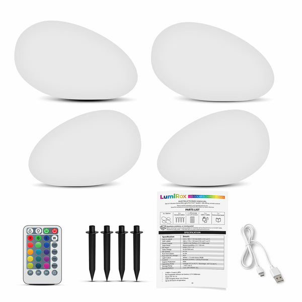LED Solar Glowing Stones (4 Pack)