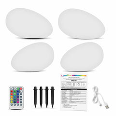 LED Solar Glowing Stones (4 Pack)