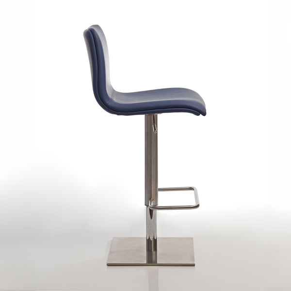 Peressini Rio Blue Faux Leather Gas Lift Bar Stool