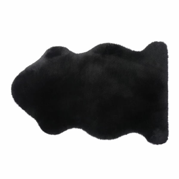 Windward Single Sheepskin Rug in Black, 60 X 95 Cm