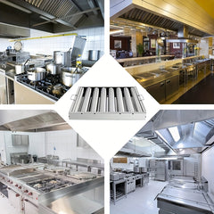 Stainless Steel Kitchen Exhaust Hood with Grease Baffle Filter - Modern, Sleek Design for Efficient Airflow and Easy Maintenance, Ideal for Home and Commercial Use, Commercial Kitchen Hood | Sleek Stainless Hood | Durable Kitchen Hood, Exhaust Fan