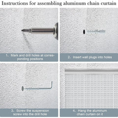 Aluminium Door Fly Screen Metal Chain Curtain Blind Insect Blinds 214cm *90cm