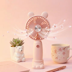 USB-C Rechargeable Fan detachable ears with LED Light & One-Button Control – Quiet, Portable, and Easy to Use