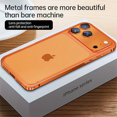 Phone Case - Metal Frame Bumper with Metal Lens Cover Elastic Strap Detachable Phone Case for Apple Iphone 17 Pro Max Durable Protective Cover
