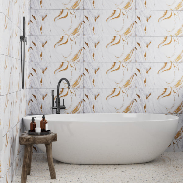 10/20/30/40PCS Marble Effect Tile Stickers 30x60cm - Self Adhesive PVC Wall Panels, Waterproof & Oil-Proof for Kitchen Backsplash, Bathroom & Bedroom Decor