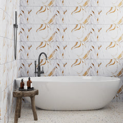 10/20/30/40PCS Marble Effect Tile Stickers 30x60cm - Self Adhesive PVC Wall Panels, Waterproof & Oil-Proof for Kitchen Backsplash, Bathroom & Bedroom Decor