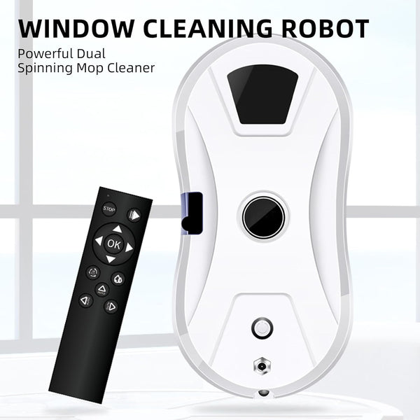 Ahwoihs Automatic Electric Window Cleaning Robot with Water Spray and Remote Control - 5600Pa Powerful Suction for Interior Glass
