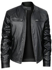 New Autumn/Winter Men's Jacket, European/American Style Motorcycle Jacket, Men's Stand Collar Windproof Winter Outerwear