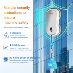 PuRuiKaiM8 Fully Automatic Plug-in Intelligent Window Cleaning Robot (2026 Latest Model) with Automatic Bidirectional Water Spray with Remote Control, 4.5-meter Anti Fall Safety Rope, Including 10 Cleaning Cloths And Spray Bottles