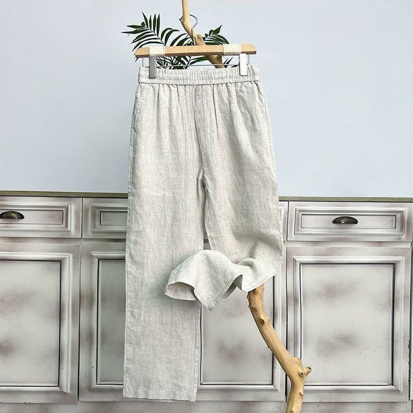 Women's Comfortable Straight-leg Pants - Lightweight Summer Casual Trousers, Wide-leg, Loose-fit, Breathable Straight-leg Pants