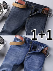 Classic Design Semi-Formal Jeans, Men's Casual Stretch Denim Pants, Suitable for All Seasons Business in the Middle East