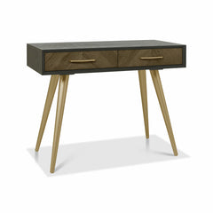 Bentley Designs Sienna Fumed Oak & Peppercorn Dressing Table & Stool