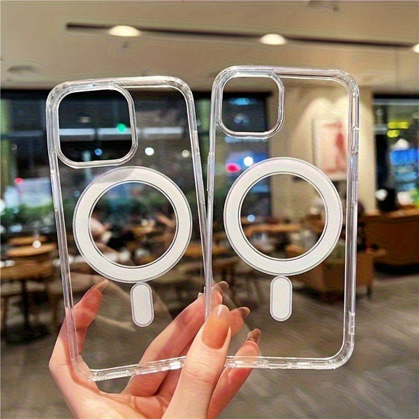 High-Definition Clear Magnetic Phone Cover Featuring a Non-Intrusive Screen Protector, Sturdy Back, And Flexible Edges. Designed to Prevent Falls, Compatible with Iphone 11 Through 17 Series, And Supports Mag-Safe!