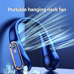 Sports & Office Companion: Mini Bladeless Neck Fan, Ultra-Long Battery Life, 5 Gear Adjustable, Silent, USB Charging with Digital Display