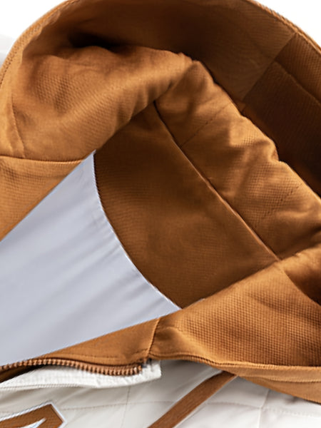 2025 New Men's Winter Warm Jacket with Letter Embroidery, Thickened Warm Casual Hooded 2-in-1 Look Padded Coat, Camping Christmas New Arrival