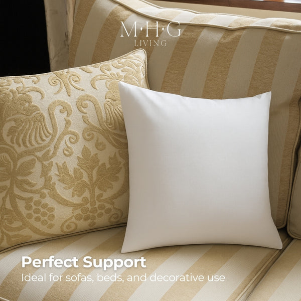 Duck Feather Cushion Inner Pads, Pack of 2 – 100% Cotton Cover – Hotel Quality Pillow Inserts for Sofa, Bed & Home Decor